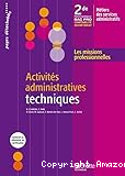 Activités administratives techniques 2de Professionnelle BAC PRO