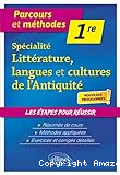Spécialité Littérature, langues et cultures de l'Antiquité